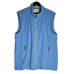 Alister MacKenzie Mens Blue Full Zip Golf Vest Mock Neck Size Large